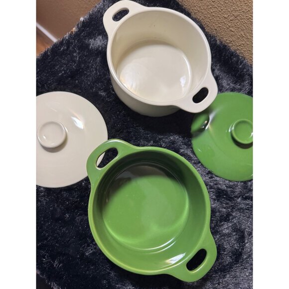 Mini Round Ceramic Cocotte Set By Brocc Your Body NEW - Picture 5 of 6